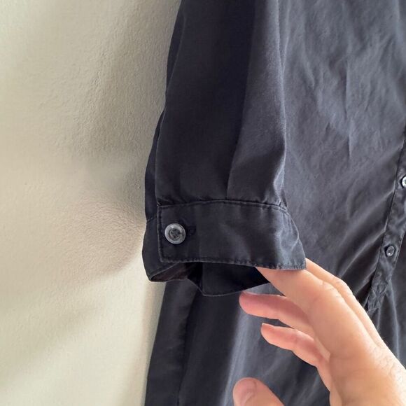 J.Mclaughlin black cotton blend shirt dress size medium. - Picture 5 of 7
